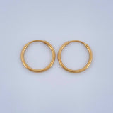 Candongas Aro Liso 0.65gr / 1.4cm / Oro Amarillo 18K $