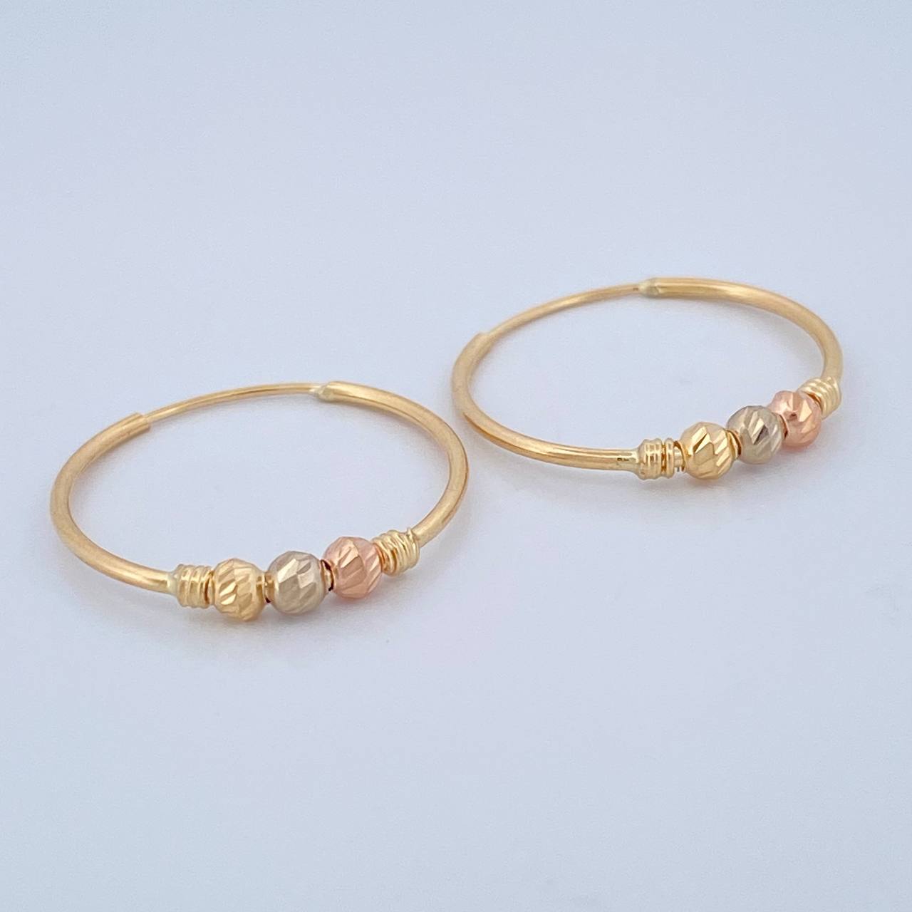 Candongas Trio 1.35gr / 2cm / Tres Oros 18K $