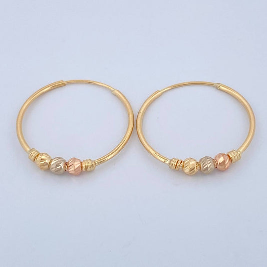 Candongas Trio 1.35gr / 2cm / Tres Oros 18K $