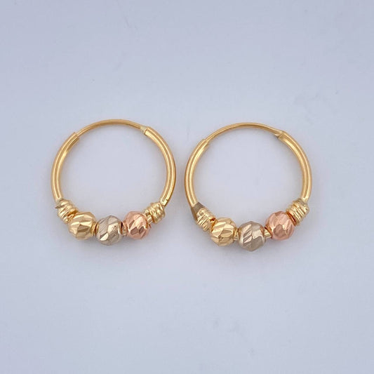 Candongas Trio 1gr / 1.4cm / Tres Oros 18K $