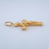Dije Cruz Cristo Palo 1.3gr / 3.5cm / Oro Amarillo 18K $