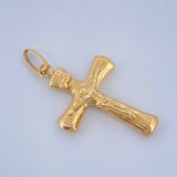 Dije Cruz Cristo Palo 1.3gr / 3.5cm / Oro Amarillo 18K $