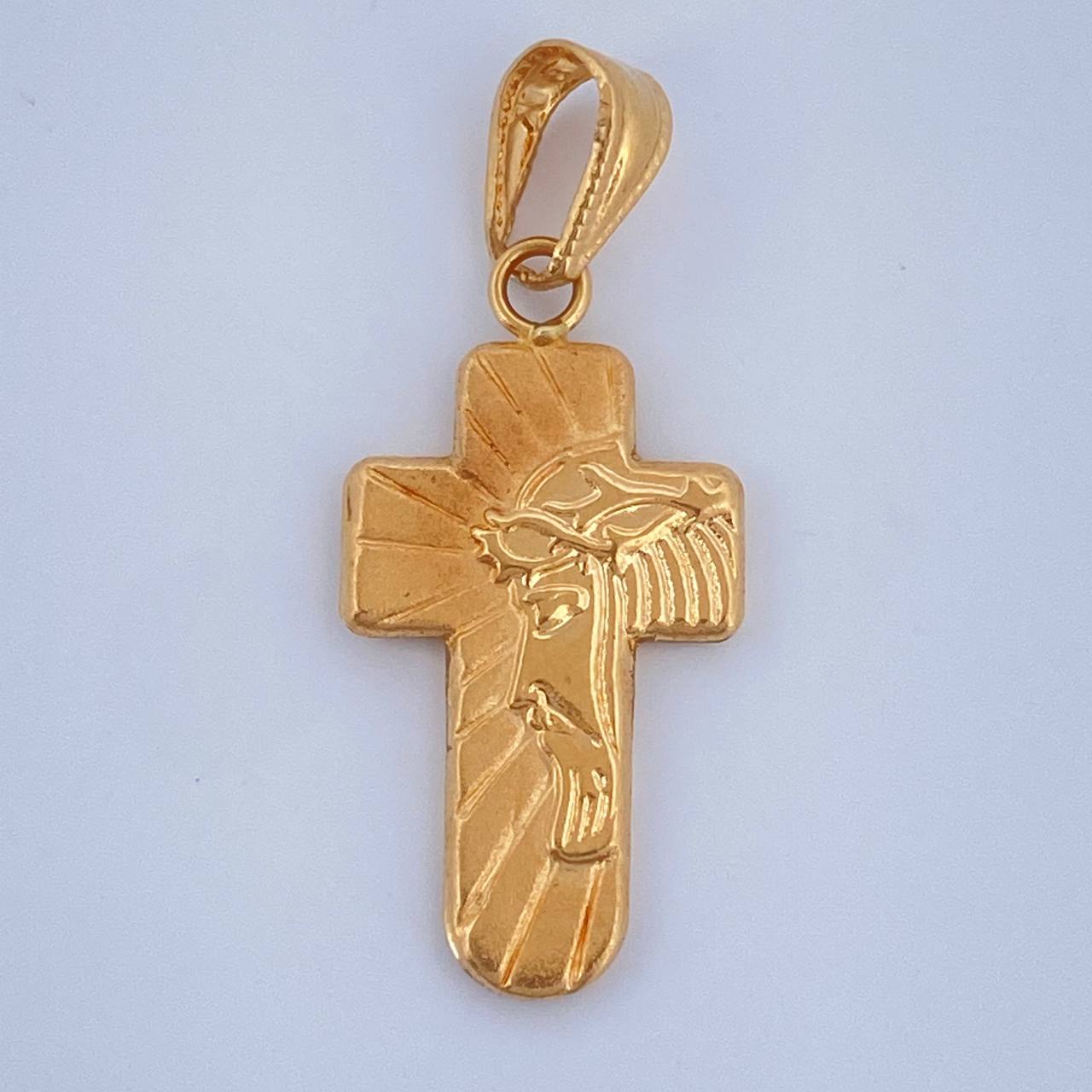 Dije Cruz Rostro Cristo 0.7gr / 2.7cm / Oro Amarillo 18K $