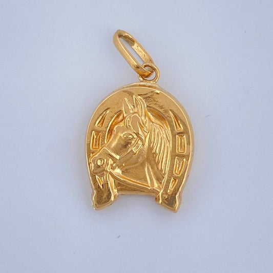 Dije Herradura Caballo 1.05gr / 2.5cm / Oro Amarillo 18K $