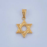 Dije Estrella De David 1.05gr / 2.8cm / Oro Amarillo 18K $