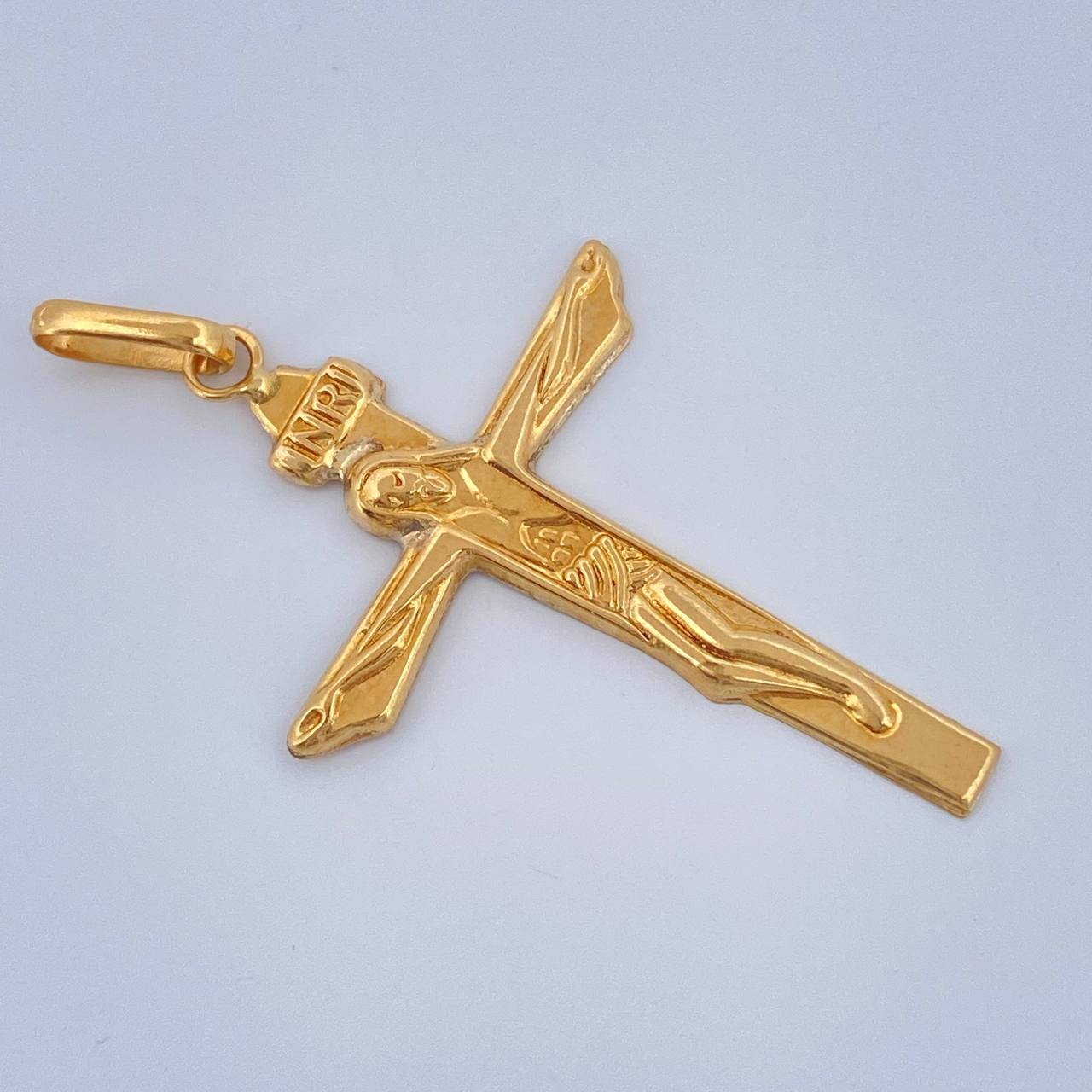 Dije Cruz Cristo Inri 1.4gr / 4.2cm / Oro Amarillo 18K $