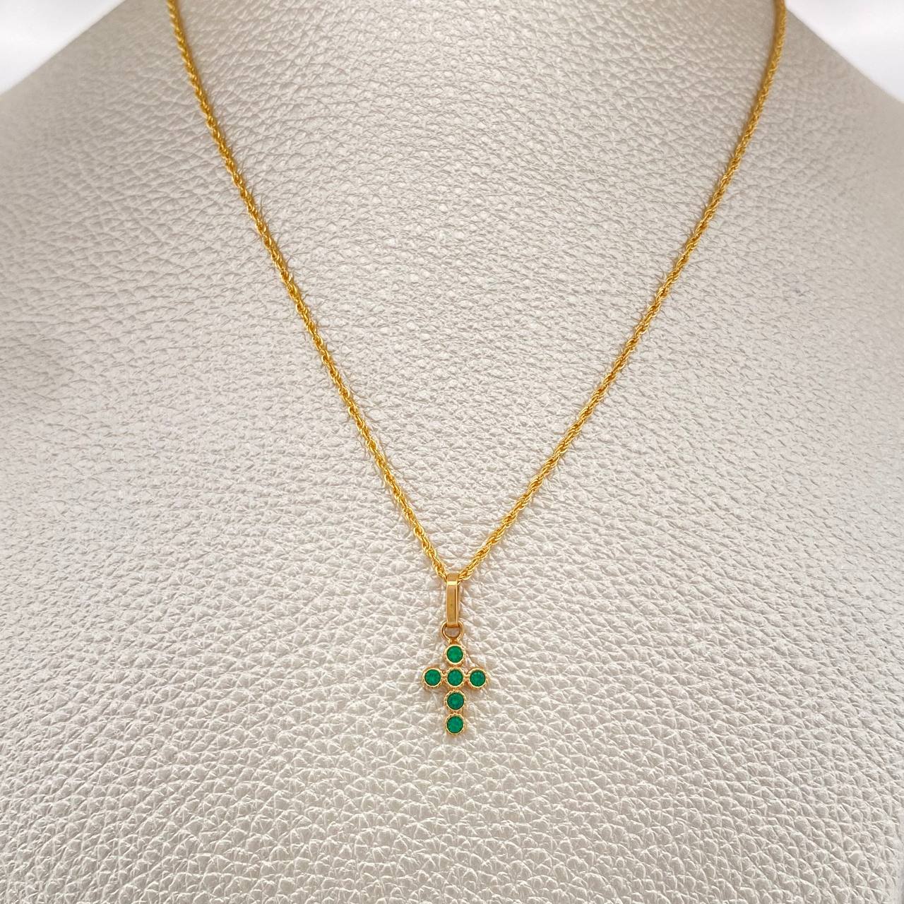 Set Cadena y Dije Lazo + Cruz 1.55gr / 45.2cm / 1.2mm Oro Amarillo 18K (Oferta) &