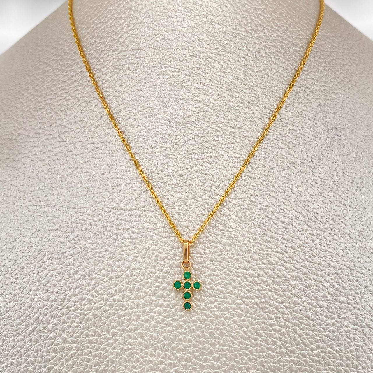 Set Cadena y Dije Lazo + Cruz 1.55gr / 45cm / 1mm Oro Amarillo 18K (Oferta) %