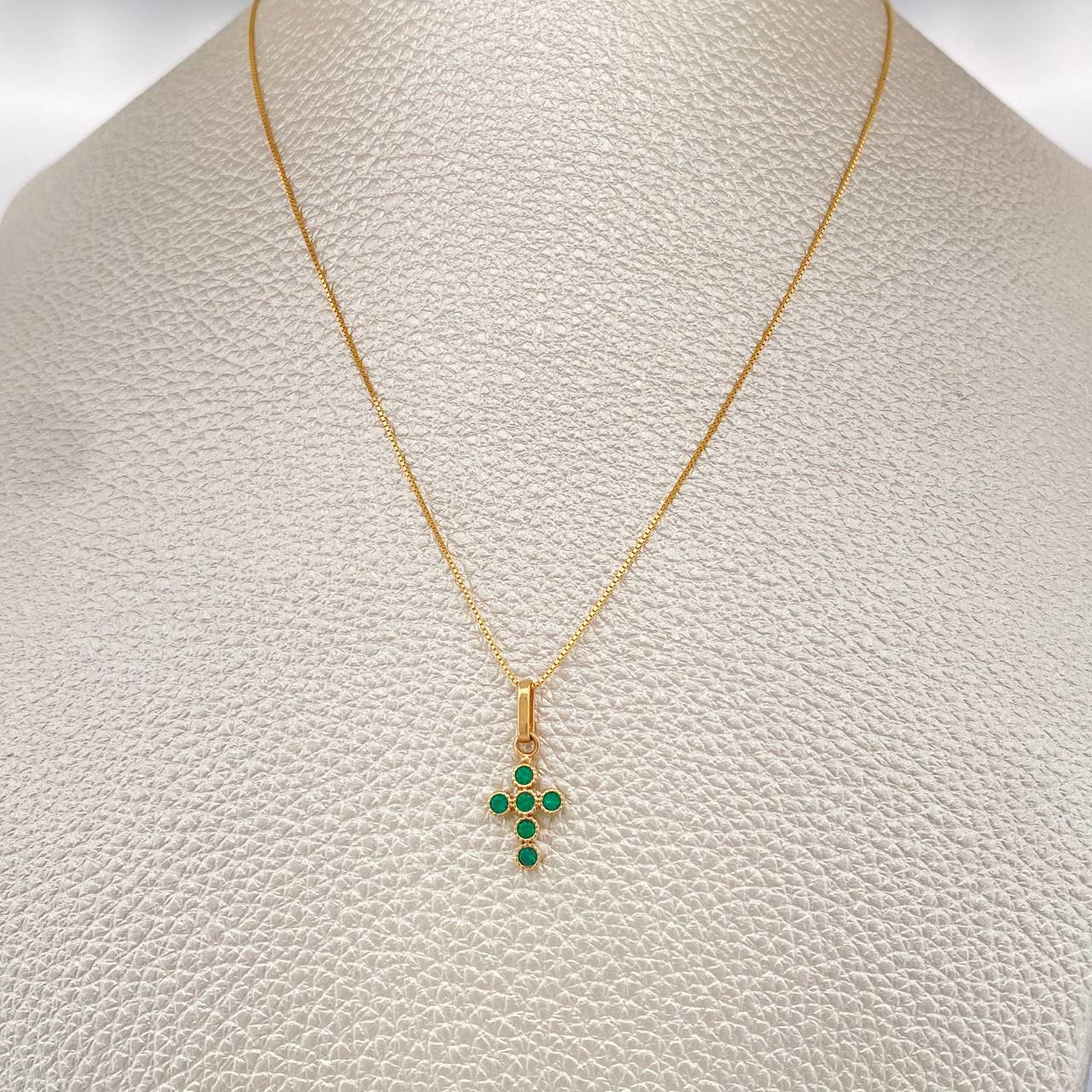 Set Cadena y Dije Veneciana + Cruz 1.6gr / 45cm / 1mm Oro Amarillo 18K (Oferta) %