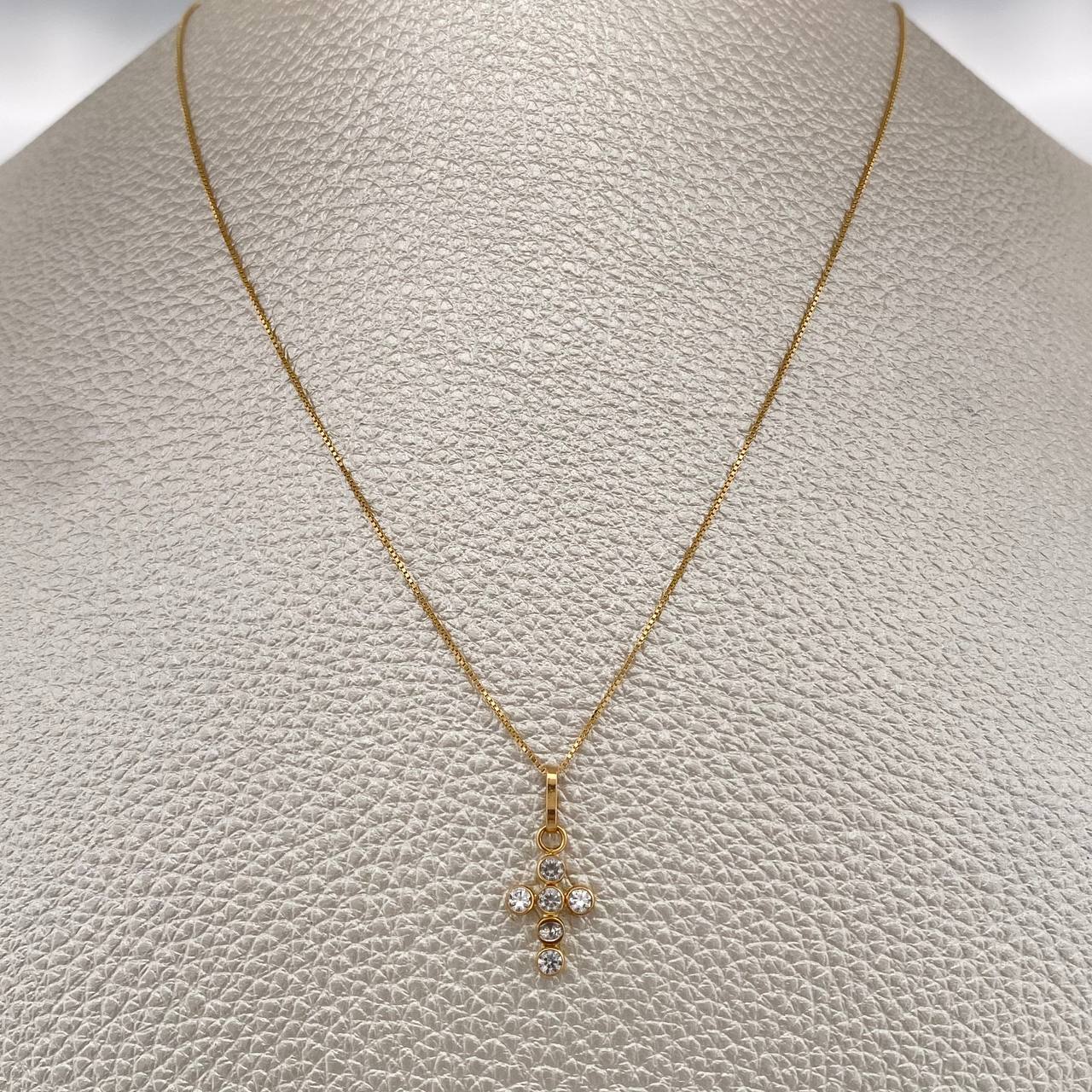 Set Cadena y Dije Veneciana + Cruz 1.45gr / 45.4cm / 1mm Oro Amarillo 18K (Oferta) %