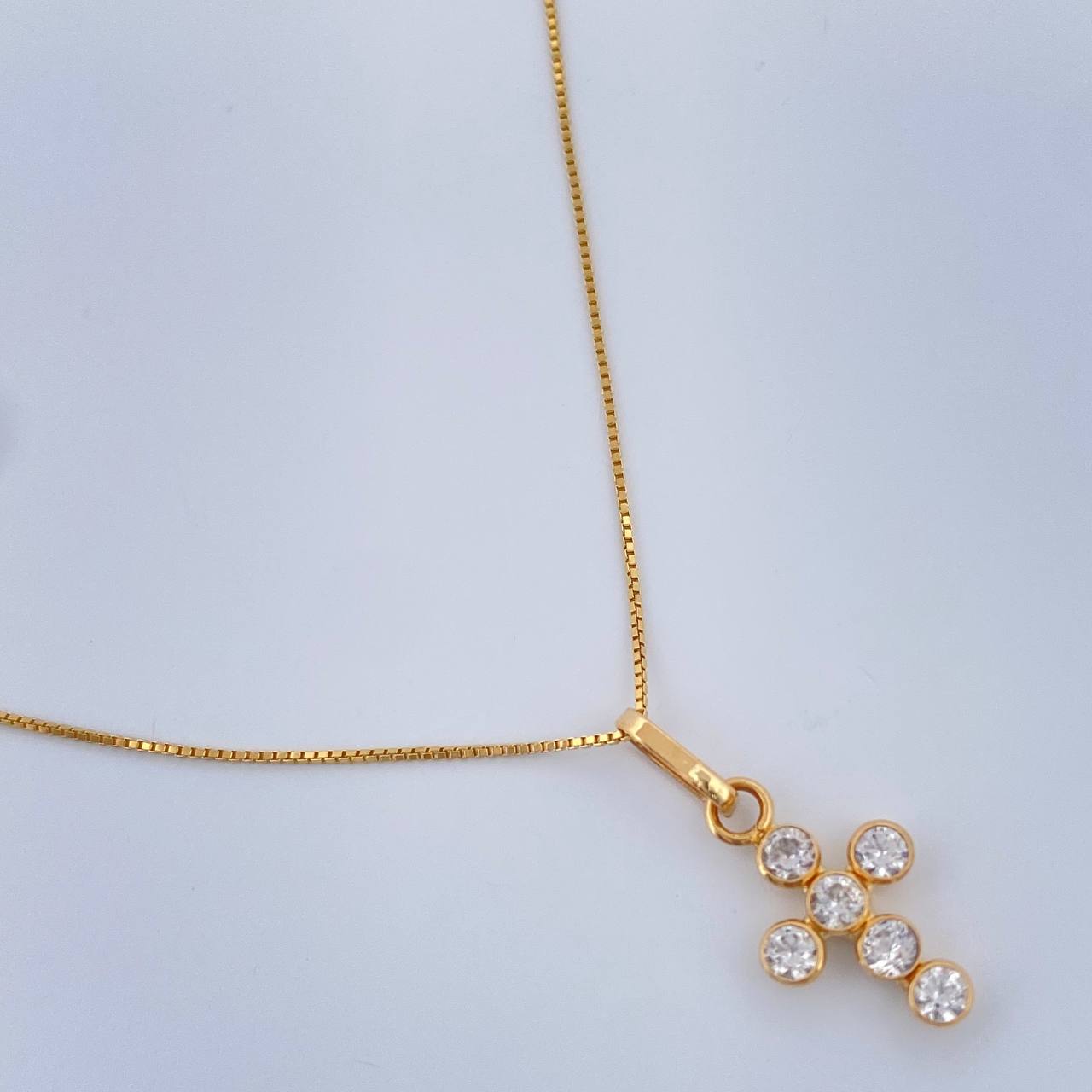 Set Cadena y Dije Veneciana + Cruz 1.45gr / 45.4cm / 1mm Oro Amarillo 18K (Oferta) %