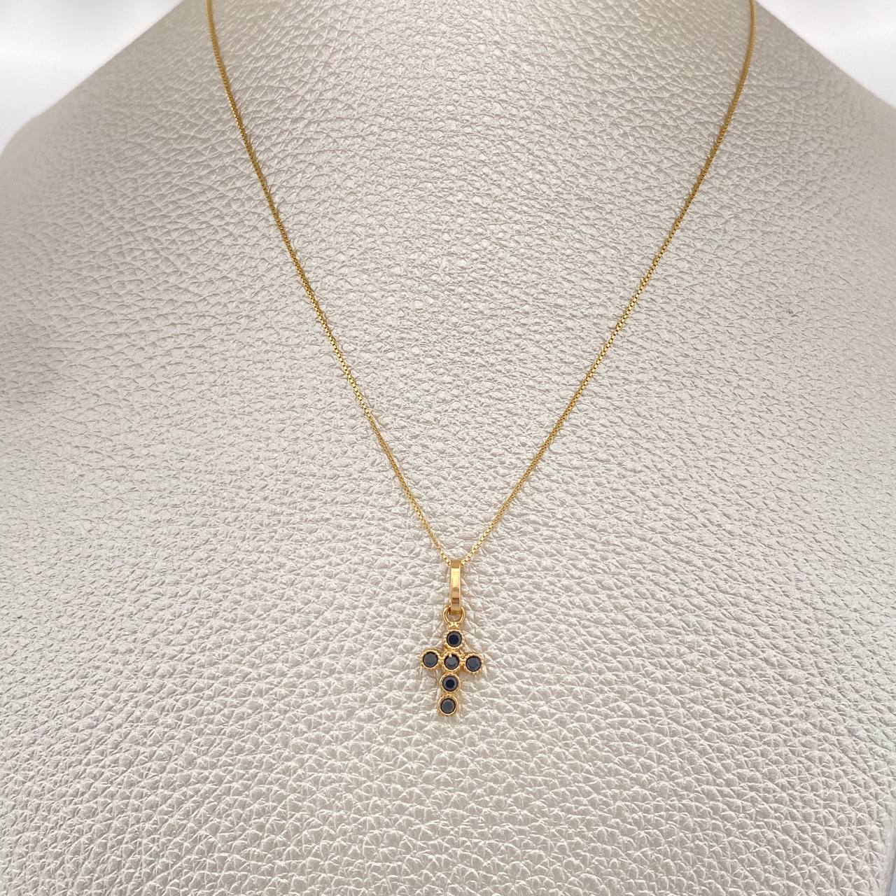 Set Cadena y Dije Veneciana + Cruz 1.7gr / 45.5cm / 1mm Oro Amarillo 18K (Oferta) %