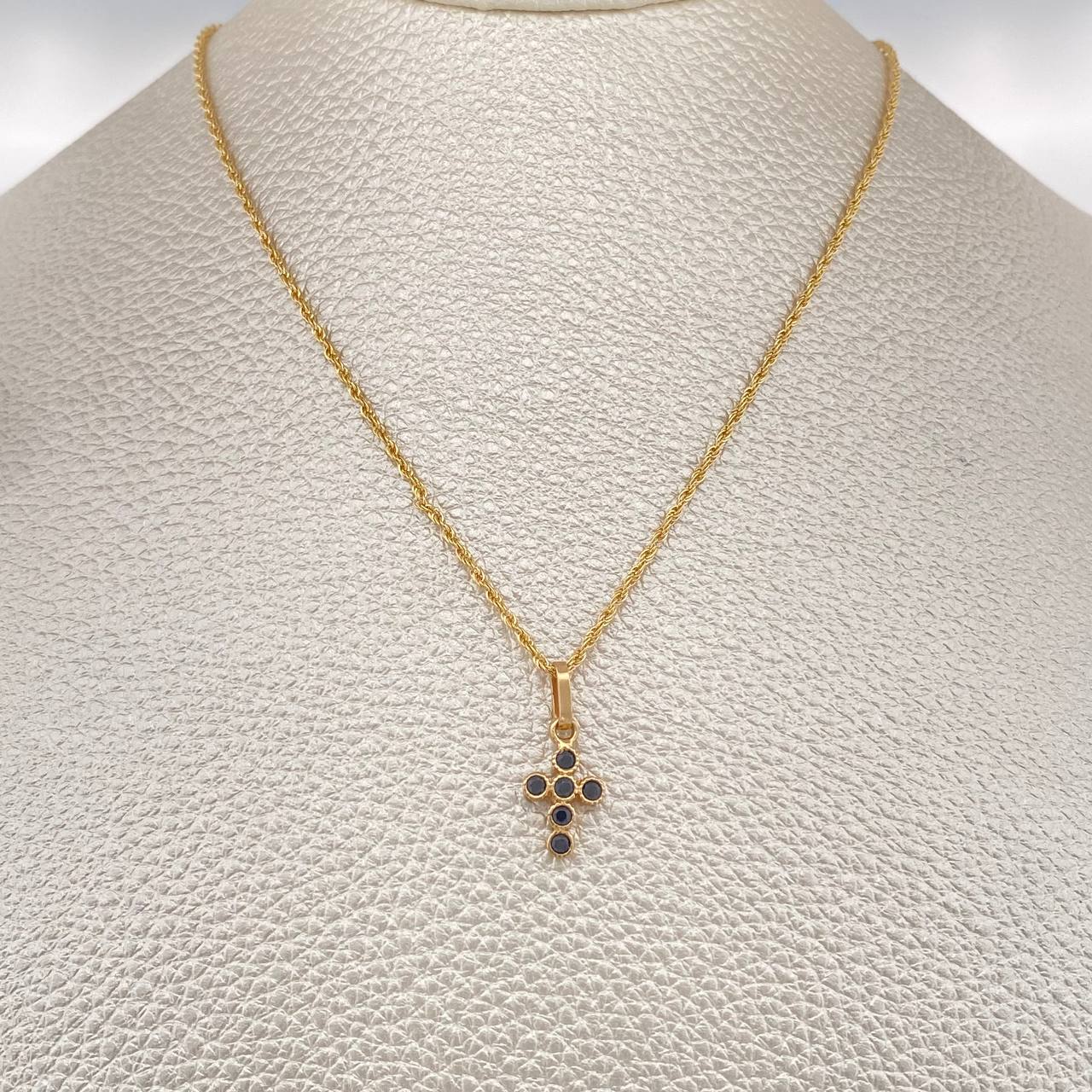 Set Cadena y Dije Lazo + Cruz 1.55gr / 45cm / 1.15mm Oro Amarillo 18K (Oferta) &