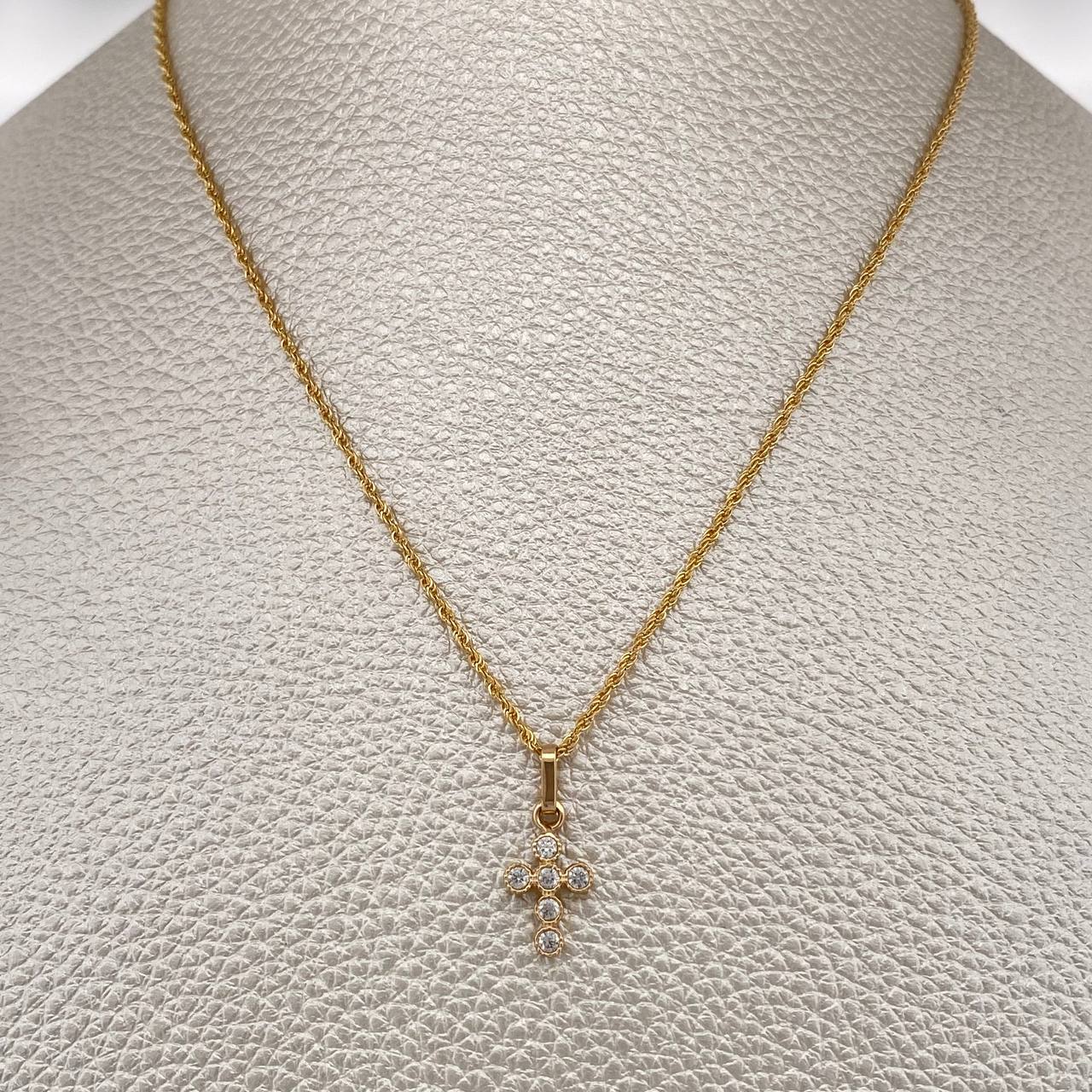Set Cadena y Dije Lazo + Cruz 1.55gr / 45cm / 1.15mm Oro Amarillo 18K (Oferta) &
