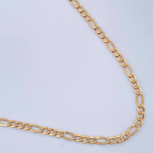 Cadena Figaro 3.8gr / 62cm / 2.5mm Oro Amarillo +1 18K %