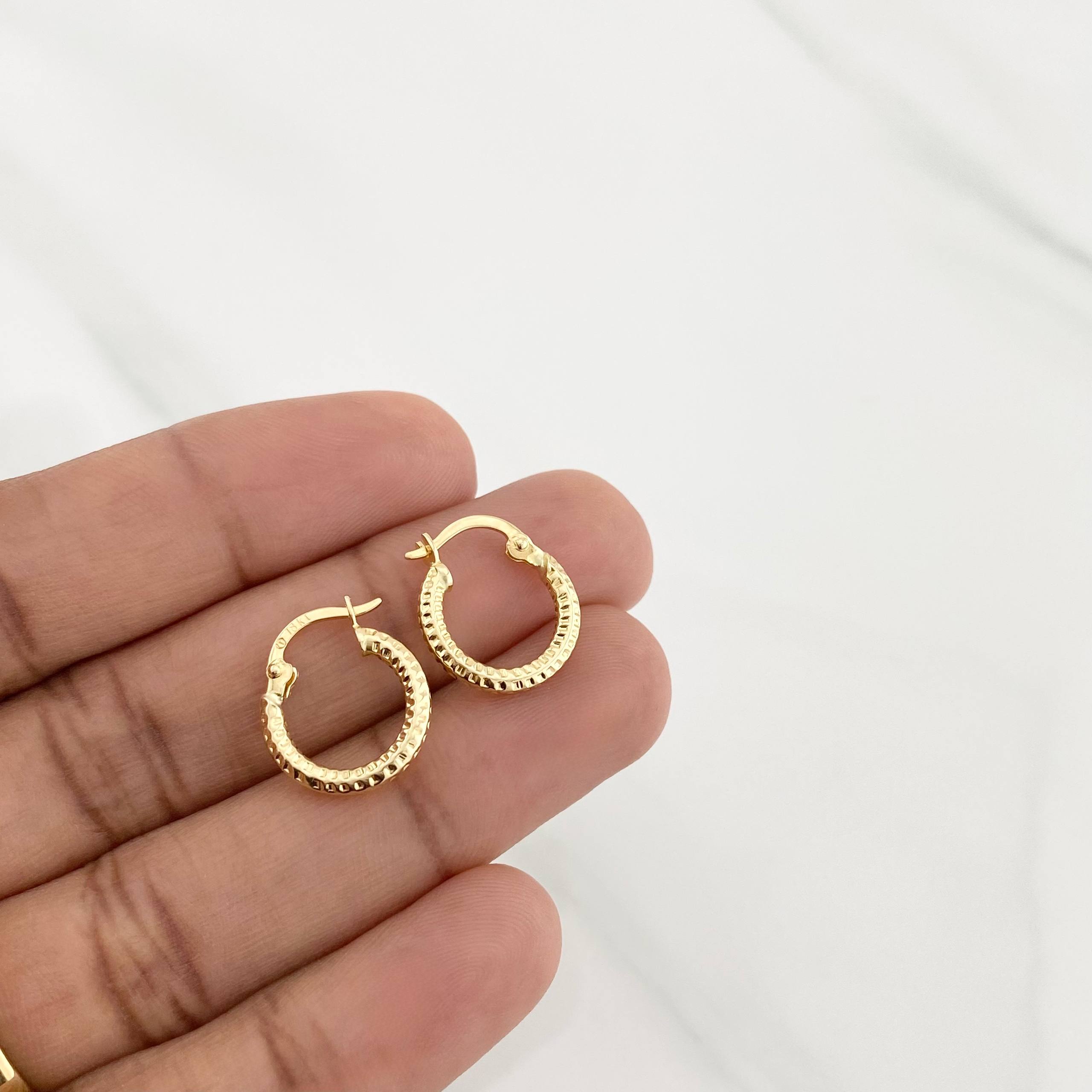 Candongas Cleo 1.1g / 1.5cm Oro Amarillo 18K