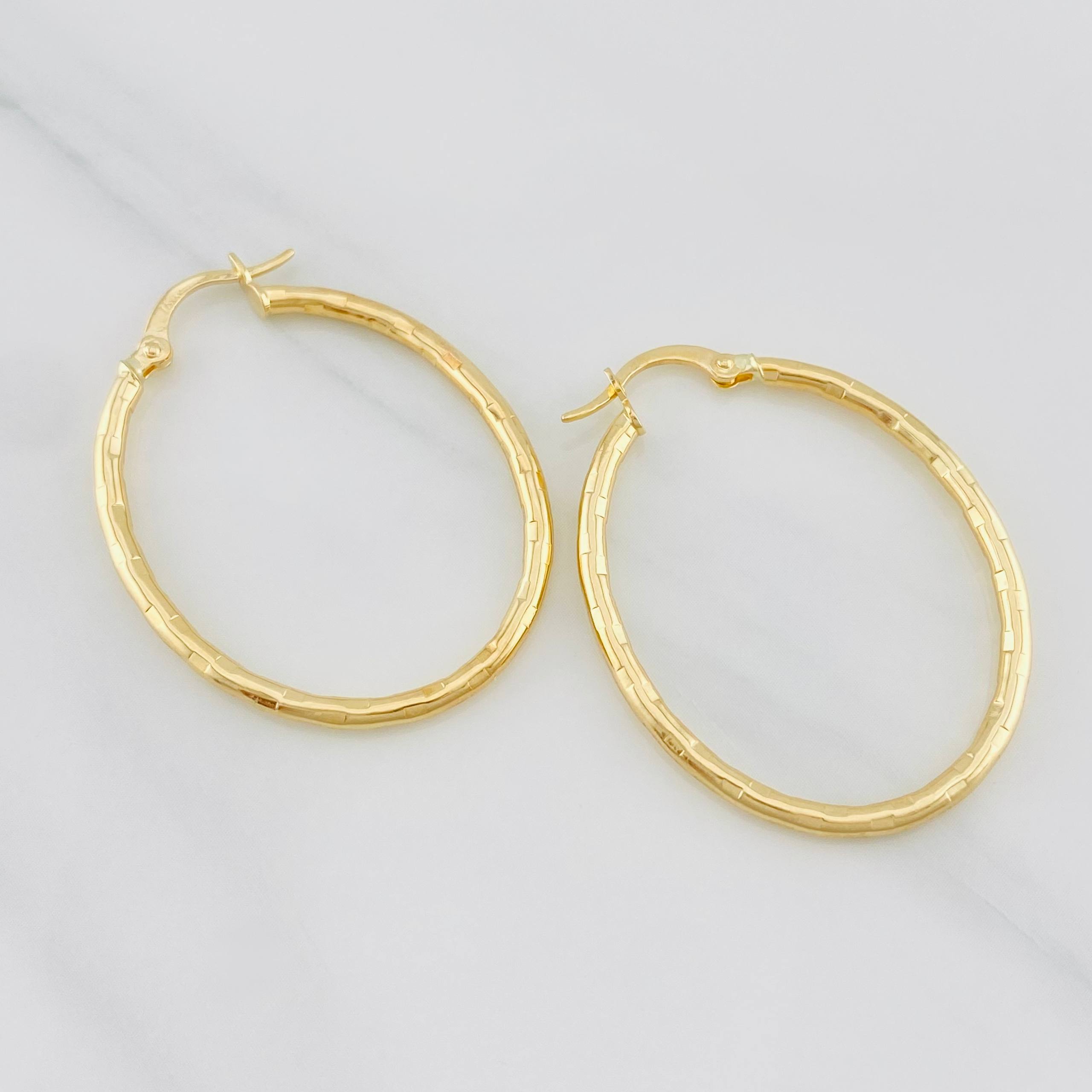Candongas Lucero Ovaladas 1.95g / 3.6cm Oro Amarillo 18K