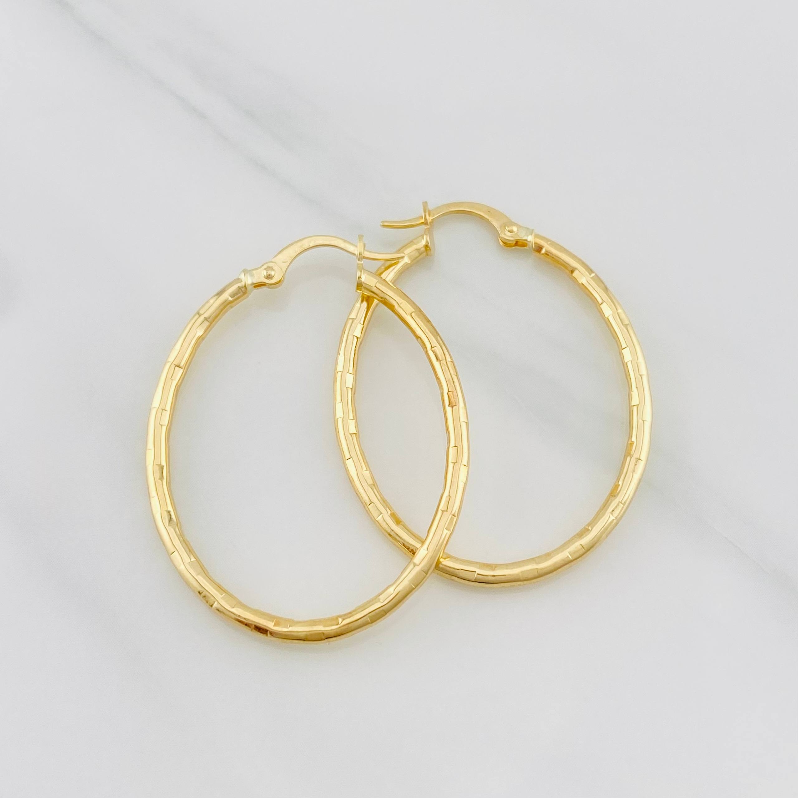 Candongas Lucero Ovaladas 1.95g / 3.6cm Oro Amarillo 18K
