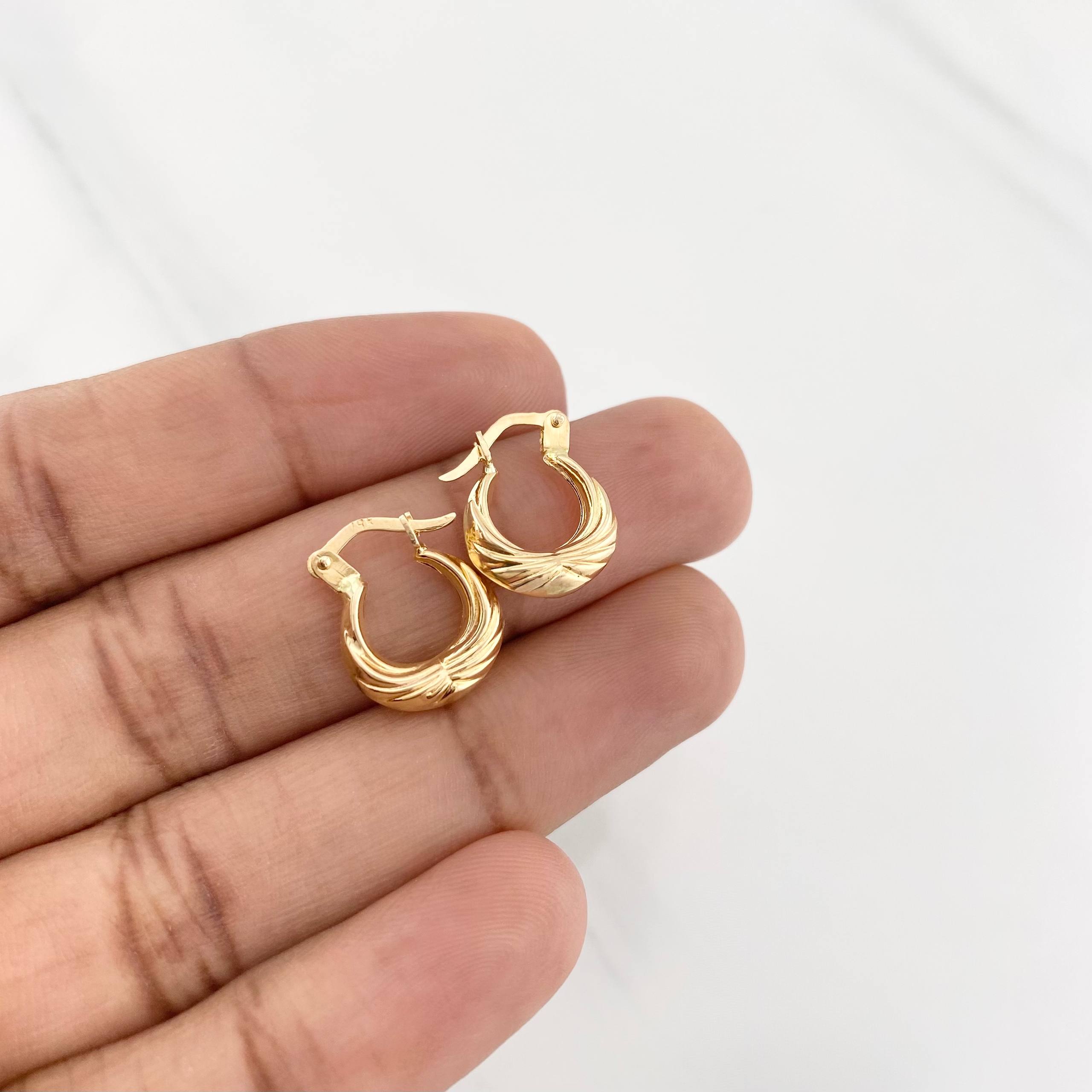 Candongas Bolso 1.2g / 1.5cm Oro Amarillo 18K