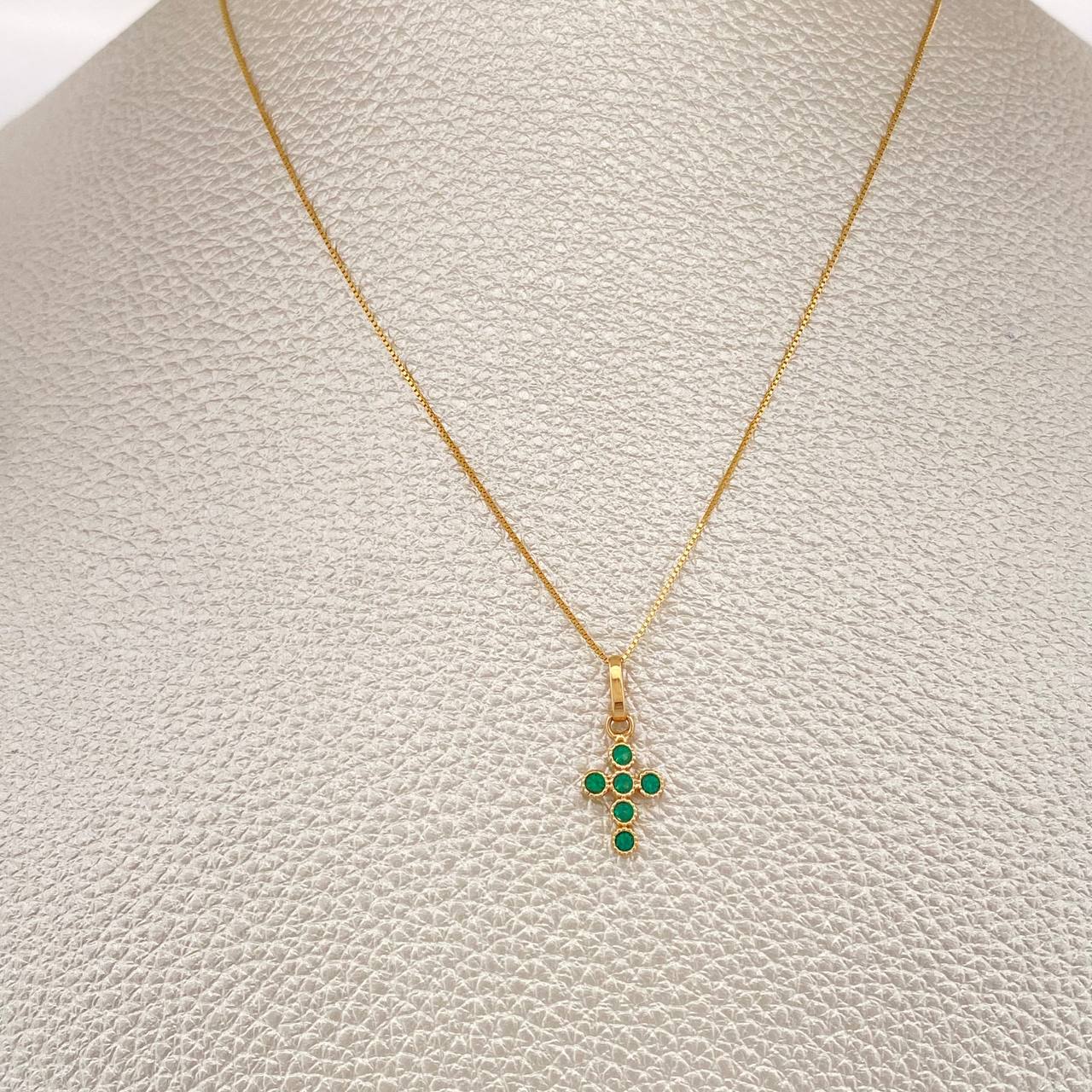 Set Cadena y Dije Veneciana + Cruz 1.65gr / 45.5cm / 0.55mm Oro Amarillo 18K (Oferta) &