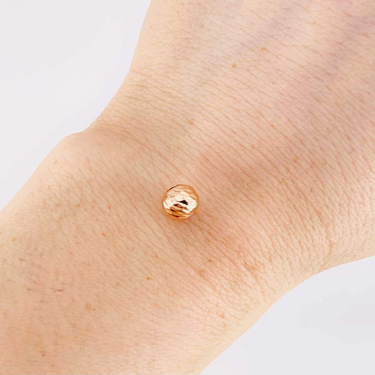 Bola Diamantada 7mm Oro Rosa 18K