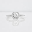 Anillo Halo Diamante 39pts 2.06g / T5 Oro Blanco 14K