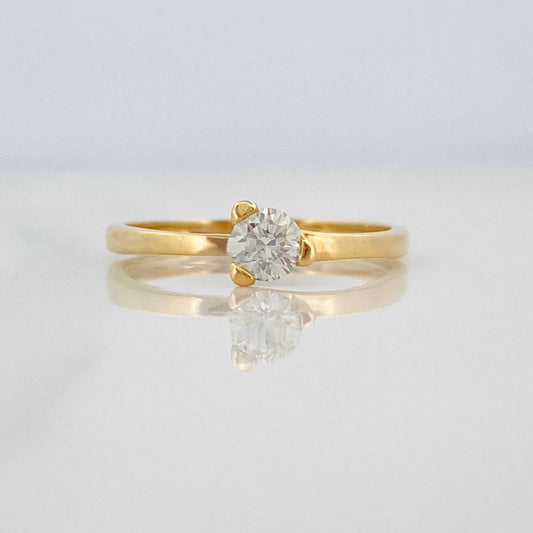 Anillo Solitario Moinsanita Diamante 25pts 1.65g / T6 3/4 Oro Amarillo 18K