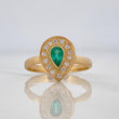 Anillo Lagrima Esmeralda 25pts 2.95g / T6 1/2 Oro Amarillo 18K