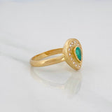 Anillo Lagrima Esmeralda 25pts 2.95g / T6 1/2 Oro Amarillo 18K
