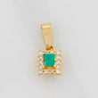 Dije Cuadro Esmeraldas 13pts Diamantes 14pts 1.05g / 1.5cm Oro Amarillo 18K