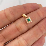 Dije Cuadro Esmeraldas 13pts Diamantes 14pts 1.05g / 1.5cm Oro Amarillo 18K