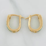 Candongas Carril Esmeraldas 50pts 2.5g / 1.5cm Oro Amarillo 18K