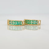 Candongas Carril Esmeraldas 50pts 2.5g / 1.5cm Oro Amarillo 18K