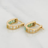 Candongas Carril Esmeraldas 50pts 2.5g / 1.5cm Oro Amarillo 18K