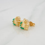 Topos Corazon Esmeraldas 24pts 4.5g / 8.4mm Oro Amarillo 18K