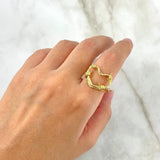 Anillo Corazon Alambrado 4.35gr / T8 3/4 / Oro Amarillo 18K *