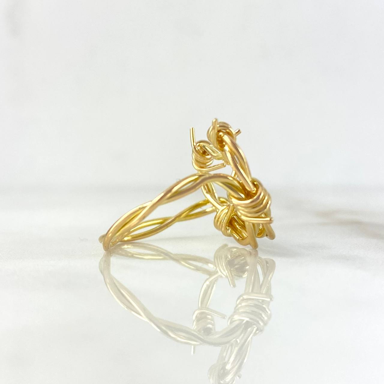 Anillo Corazon Alambrado 3.1gr / T7 / Oro Amarillo &