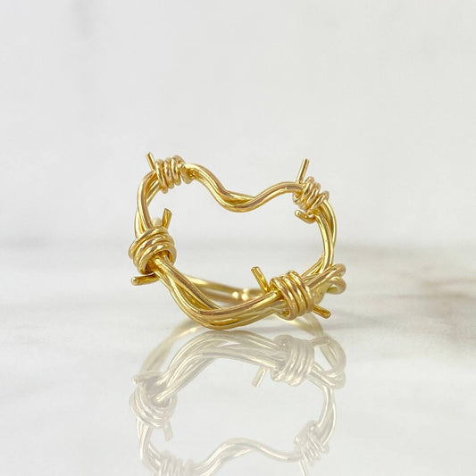 Anillo Corazon Alambrado 4.05gr / T5 / Oro Amarillo 18K