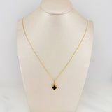 Set Cadena Escalera Plana + Dije Trebol / 2.75gr / 50 cm Tres Oros 18K