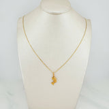 Set Cadena Escalera Plana + Dije Cleopatra / 2.1gr / 50 cm Tres Oros 18K