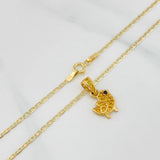 Set Cadena Escalera Plana + Dije Pajarito / 2.65gr / 50.2 cm Tres Oros 18K