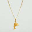 Set Cadena Escalera Plana + Dije Delfin / 2.15gr / 50.3 cm Tres Oros 18K