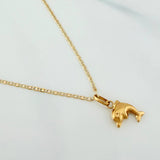 Set Cadena Escalera Plana + Dije Delfin / 2.15gr / 50.3 cm Tres Oros 18K