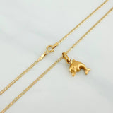 Set Cadena Escalera Plana + Dije Delfin / 2.15gr / 50.3 cm Tres Oros 18K