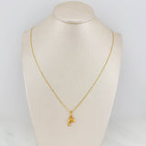 Set Cadena Escalera Plana + Dije Delfin / 2.15gr / 50.3 cm Tres Oros 18K