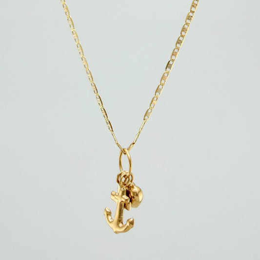 Set Cadena Escalera Plana + Dije Tres Gracias / 2.25gr / 50.2 cm Tres Oros 18K