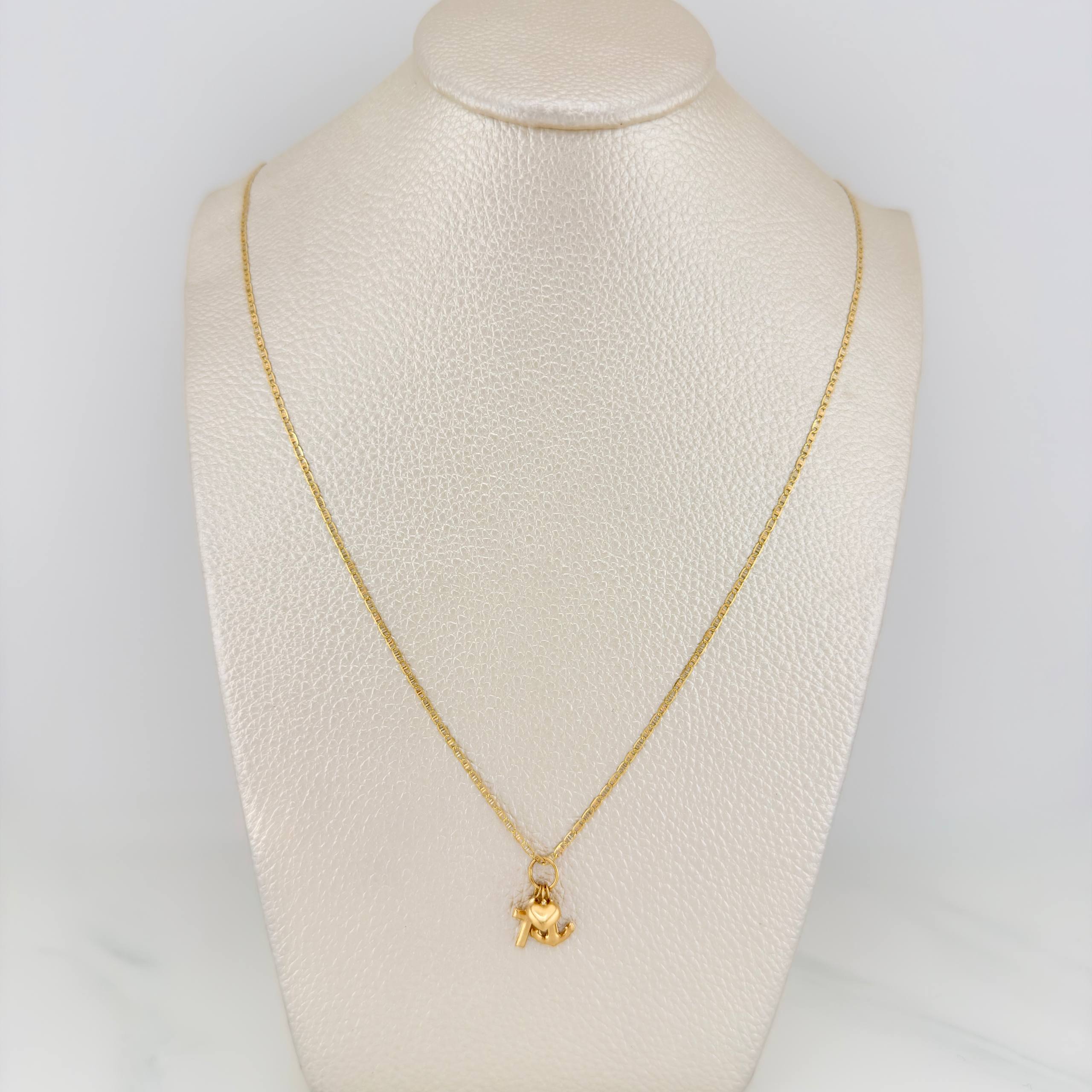 Set Cadena Escalera Plana + Dije Tres Gracias / 2.25gr / 50.2 cm Tres Oros 18K