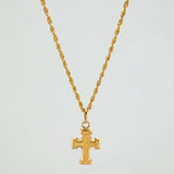 Set Cadena Lazo + Dije Cruz / 1.55gr / 60.1 cm Oro Amarillo 18K