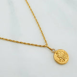 Set Cadena Lazo + Dije San Benito / 1.75gr / 60 cm Oro Amarillo 18K
