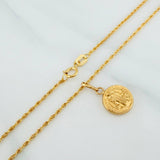 Set Cadena Lazo + Dije San Benito / 1.75gr / 60 cm Oro Amarillo 18K